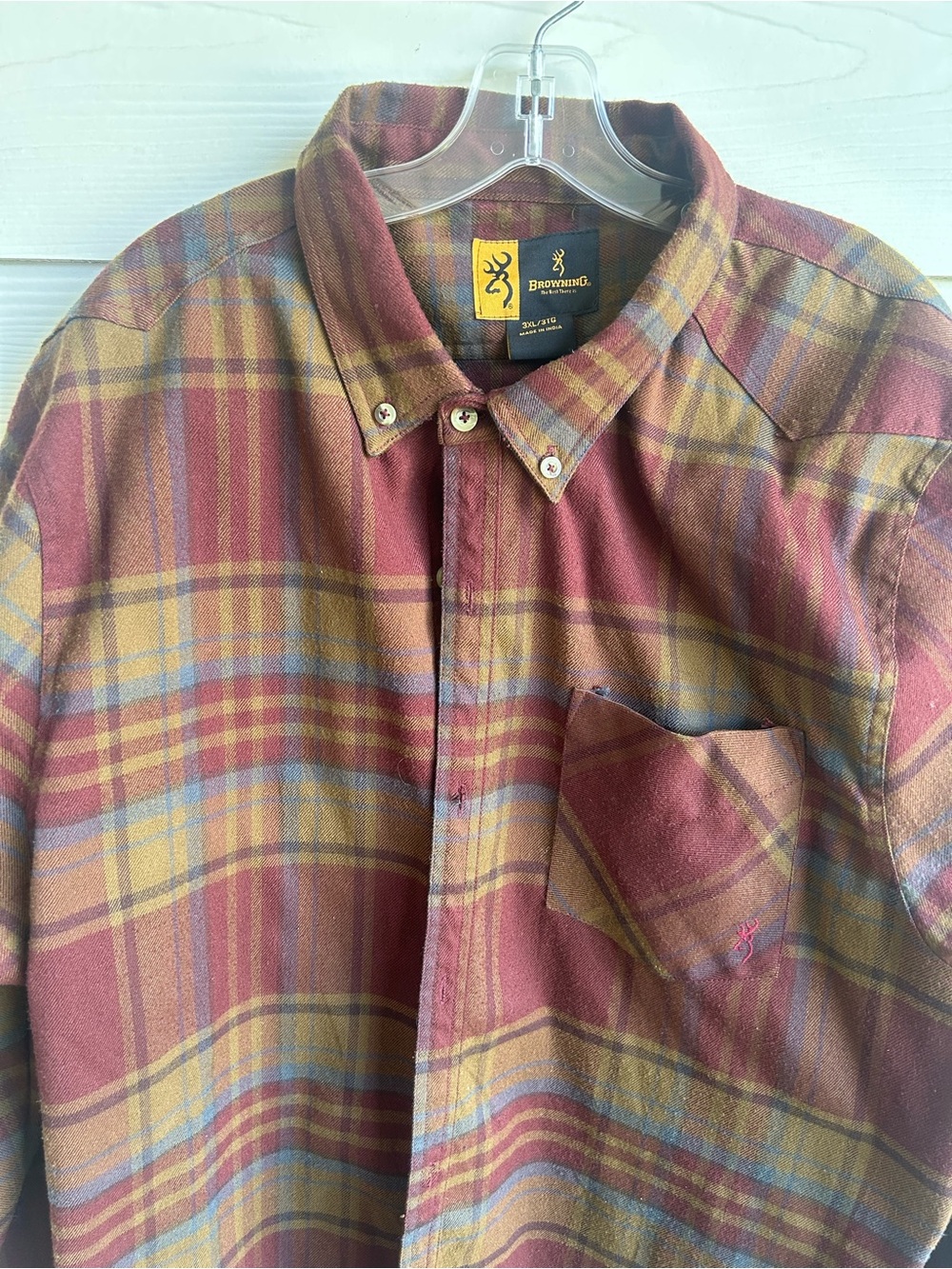 Browning Men's‎ Rust and Mustard Plaid Button-Down Shirt